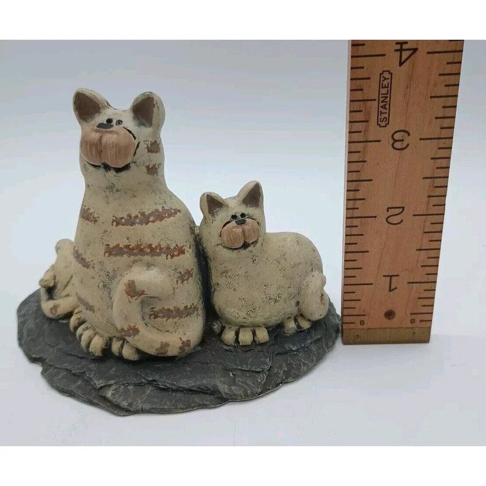 Vtg Crazy Mountain Cat Trio Votive Candleholder Tabby Kitten Tea light Figural